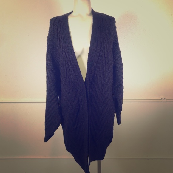 TopShop Long Chunky Cable Knit Cardigan - Picture 1 of 6